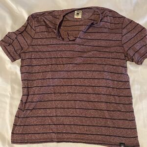 Men's Striped Short Sleeve Tee - Maroon by [Brand]